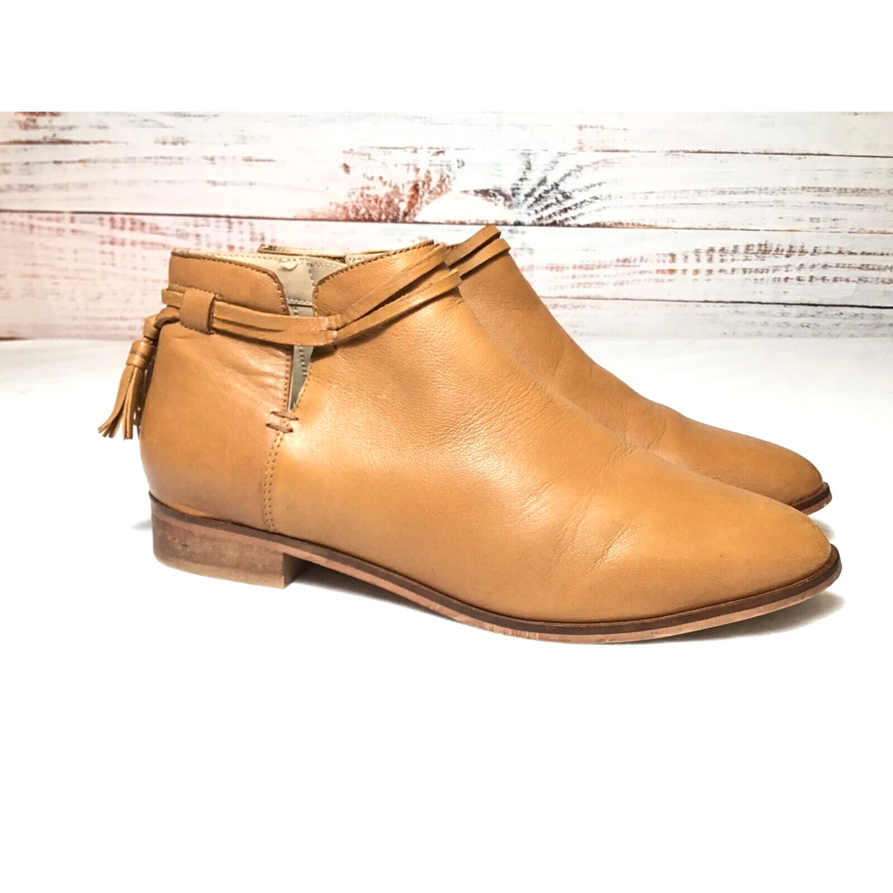 Diba Boots Womens 7M Brown Front Zip Ankle Booties Leather Butter Soft Retro Y2K